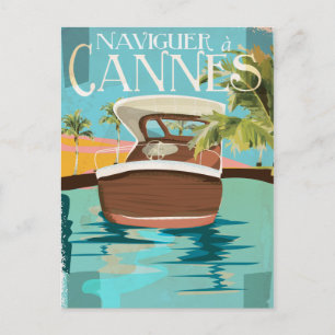 Carte Postale naviguer à Cannes (naviguer jusqu'à) Affiche de vo