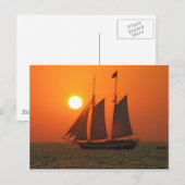 Carte Postale Naviguer dans le coucher du soleil (Devant / Derrière)