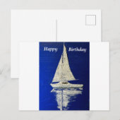 Carte Postale Naviguer Joyeux Anniversaire (Devant / Derrière)