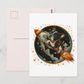 Carte Postale Navire à fusée Astronaut français de Bulldog (Devant / Derrière)