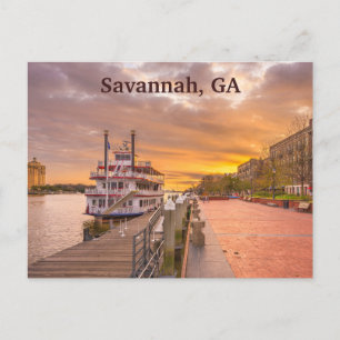 Carte Postale Navire à quai près du centre-ville de Savannah, GA