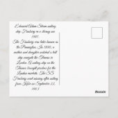 Carte Postale Navire à vapeur Finsbury 1881 (Dos)