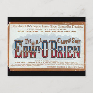 Carte Postale Navire à voile clipper Edward O'Brien 1900