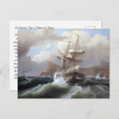 Carte Postale Navire américain en détresse 1841 (Devant / Derrière)