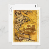 Carte Postale Navire au trésor (Devant / Derrière)