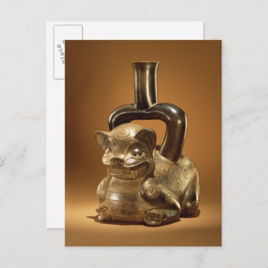 Carte Postale Navire avec puma, Chavin Culture, c.90 av. J.-C. (Devant / Derrière)