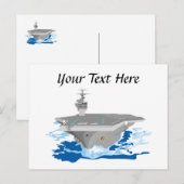Carte Postale Navire de combat Super Carrier Navy (Devant / Derrière)