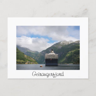 Carte Postale Navire de croisière en Geirangerfjord Norvège cart