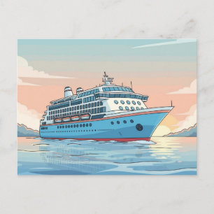 Carte Postale Navire de croisière sur l'océan