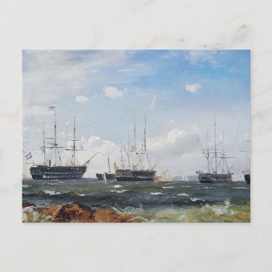 Carte Postale Navire de guerre de Göteborg 1861 (Devant)