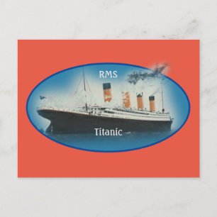 Carte Postale Navire de ligne Titanic Orange Maritime White Star