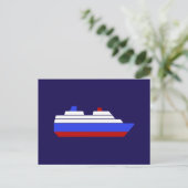 Carte Postale navire de mer rouge et bleu (Debout devant)