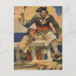 Carte Postale Navire d'embarquement de pirates