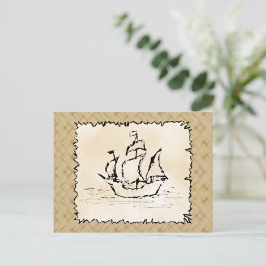 Carte Postale Navire pirate. (Debout devant)