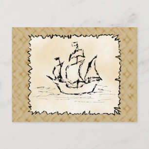 Carte Postale Navire pirate.