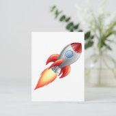 Carte Postale Navire spatial de fusée à dessin (Debout devant)
