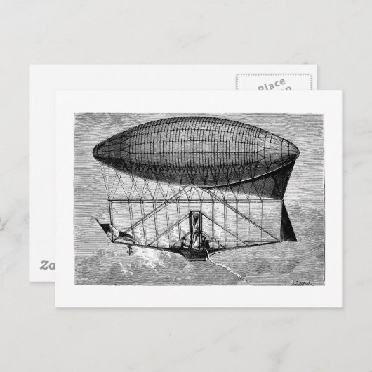 Carte Postale Navire victorien Dirigible Blimp (Devant / Derrière)