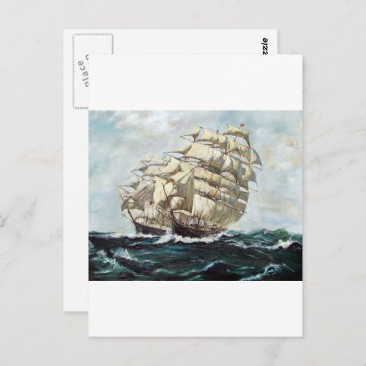 Carte Postale Navires À Voile (Devant / Derrière)