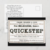 Carte Postale Navires à voile clipper Quickstep 1859 (Devant / Derrière)