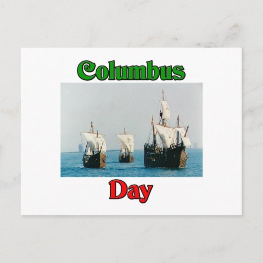 Carte Postale Navires Columbus Day (Devant)