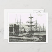 Carte Postale Navires dans le port (Devant / Derrière)