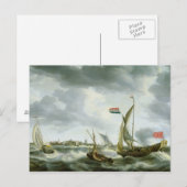 Carte Postale Navires en mer (Devant / Derrière)