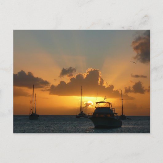 Carte Postale Navires et Sunset Tropical Seascape (Devant)