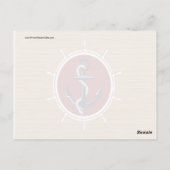 Carte Postale Navires nautiques Roues Ancre sur le grain de bois (Dos)