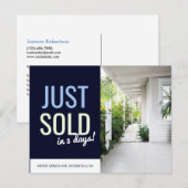 Carte Postale Navy blue Juste vendu annonce immobilière modèle P (Devant / Derrière)