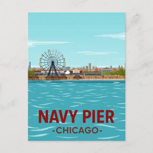 Carte Postale Navy Pier : divertissement sur le front de lac de  (Devant)
