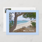 carte postale/ Naxos, Grèce/plage (Devant / Derrière)