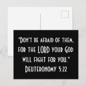 Carte Postale N'ayez pas peur d'eux Deutéronome 3:22 Citation (Devant / Derrière)
