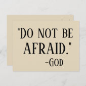 Carte Postale N'AYEZ PAS PEUR Message de Dieu (Devant / Derrière)