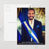 Carte Postale Nayib Bukele, Président du Salvador (Devant / Derrière)