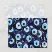 Carte Postale Nazar Amulets Evil Pierres Oeil Bleu Motif (Devant / Derrière)