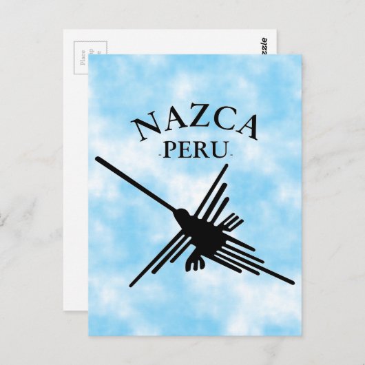 Carte Postale Nazca Pérou Colibri Avec Texte Courbé (Devant / Derrière)