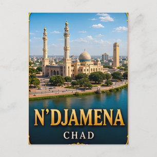 Carte Postale N'Djamena Chari River et Horizons du désert