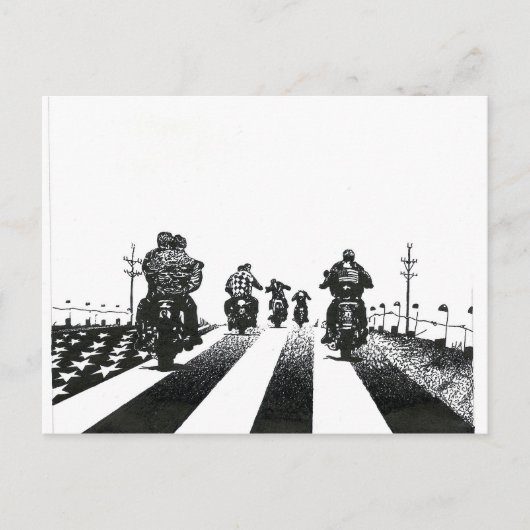CARTE POSTALE NÉ À ÊTRE WILD B&W (Devant)