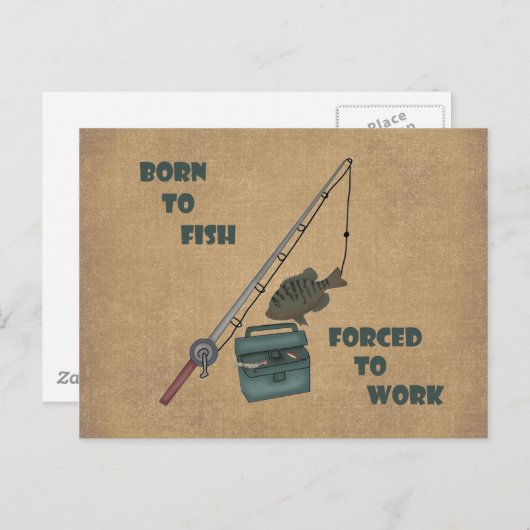 Carte Postale Né à Fish - Forcé à travailler (Devant / Derrière)