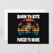 Carte Postale Né À Kite Obligé À Travailler (Devant / Derrière)