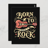 Carte Postale Né à Rock Electric Guitar (Devant / Derrière)