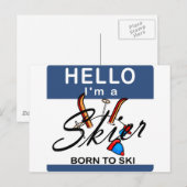 Carte Postale Né À Ski (Devant / Derrière)