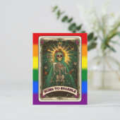 Carte Postale Né à Sparkle Tarot LGBT Pride Skeleton (Debout devant)