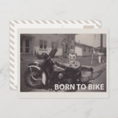 Carte Postale né à vélo (Devant / Derrière)