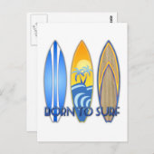 Carte Postale Né Au Surf (Devant / Derrière)