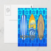 Carte Postale Né Au Surf (Devant / Derrière)