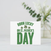 Carte Postale Né Chanceux Le Jour De La Saint-Patrick Anniversai (Debout devant)