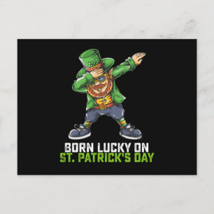 Carte Postale Né Chanceux Le Jour De La Saint-Patrick Dabbing An