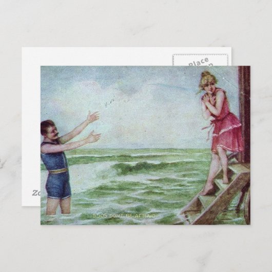 Carte Postale Ne craignez pas les maillots de bain de 1910 (Devant / Derrière)