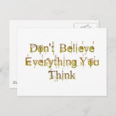 Carte Postale Ne croyez pas tout ce que vous pensez (Devant / Derrière)